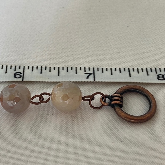 𝅺COPPER Toggle Bracelet Peach Aventurine Beads - Picture 5 of 10